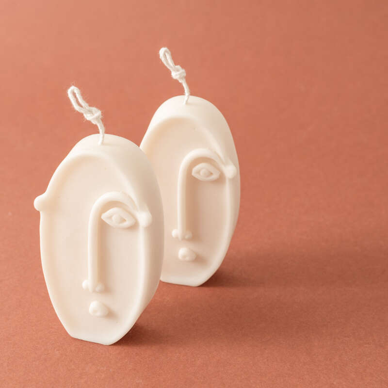 candele decorative a forma di faccia